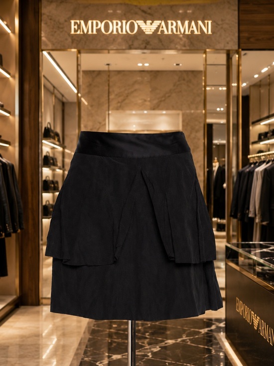 Emporio Armani Dresses & Skirts - Emporio Armani Ruffle It Up Black Mini Skirt Designer Skirt Italian Luxury Skirt